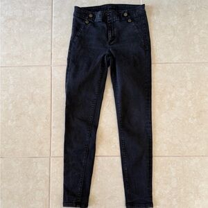 Ann Taylor - Women's Size 4 - Brass Button High Rise - Black Jeans